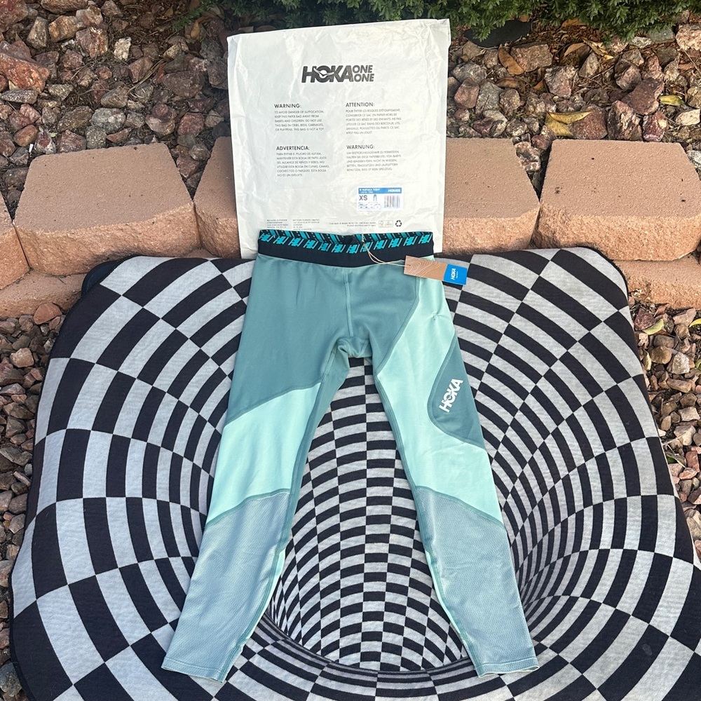 HOKA W HIPANA TIGHT-Teal-serial#: 1123722/TREL-XS-used once with a tag & bag.